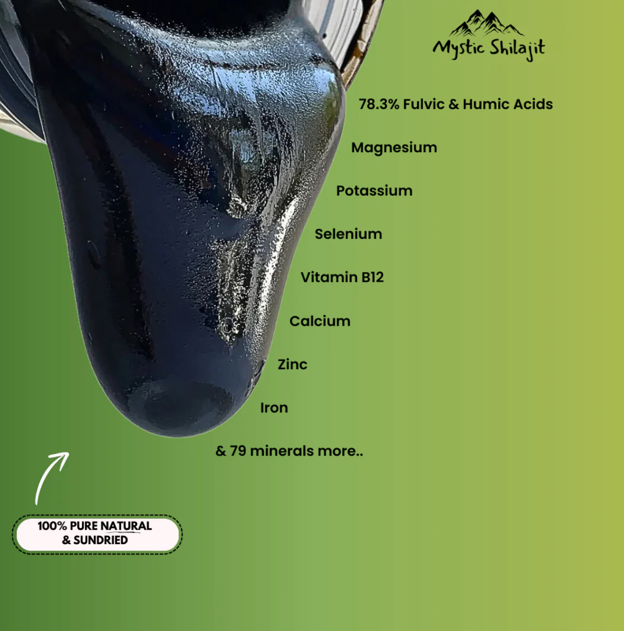 Naturlig Shilajit-harpiks