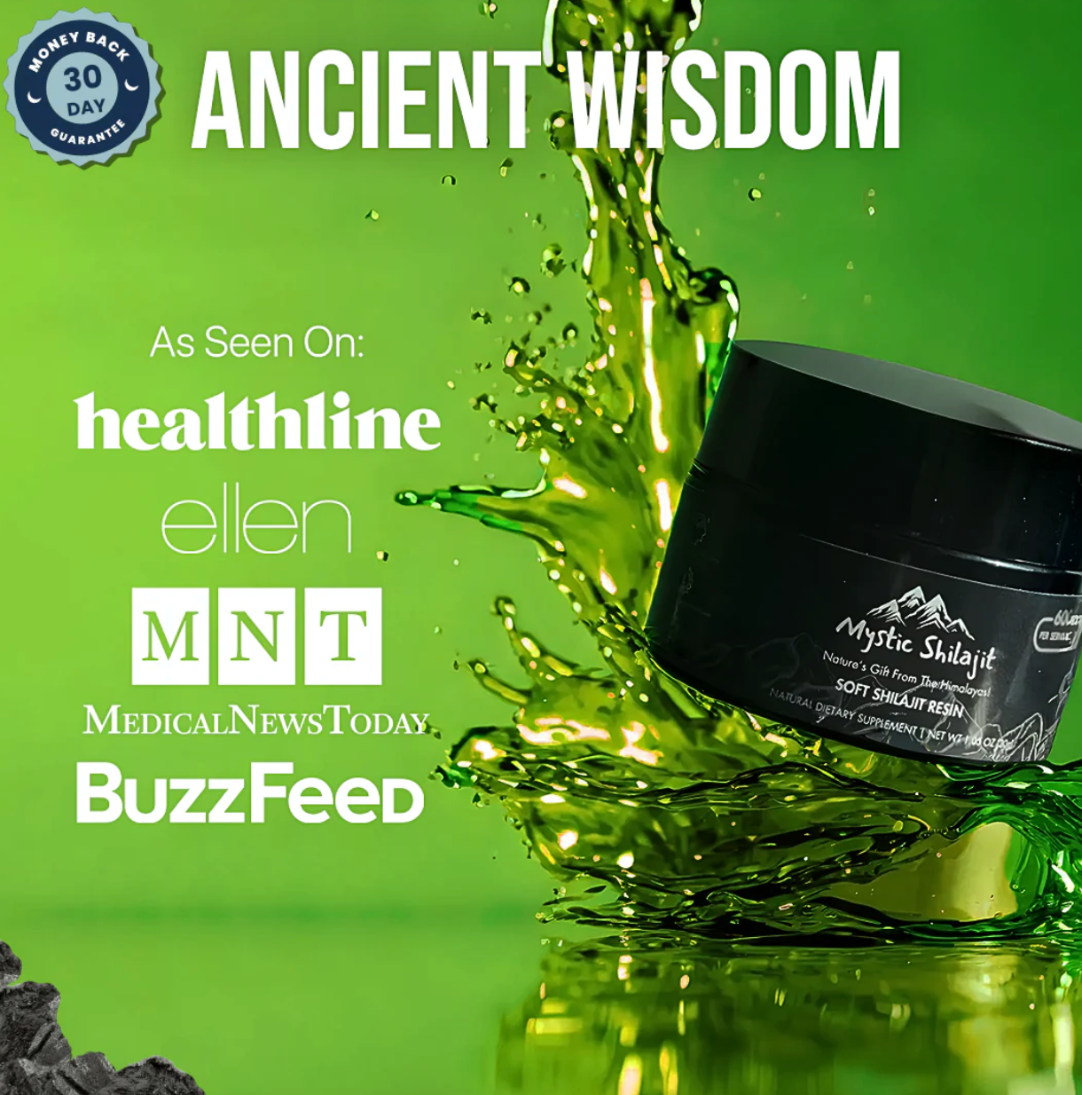 Naturlig Shilajit-harpiks