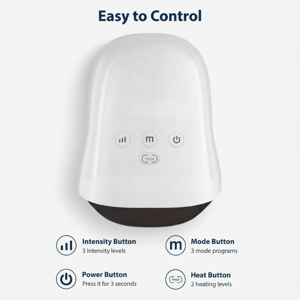 Ledningsfri håndmassager med varme og kompression til gigt og karpaltunnelsyndrom