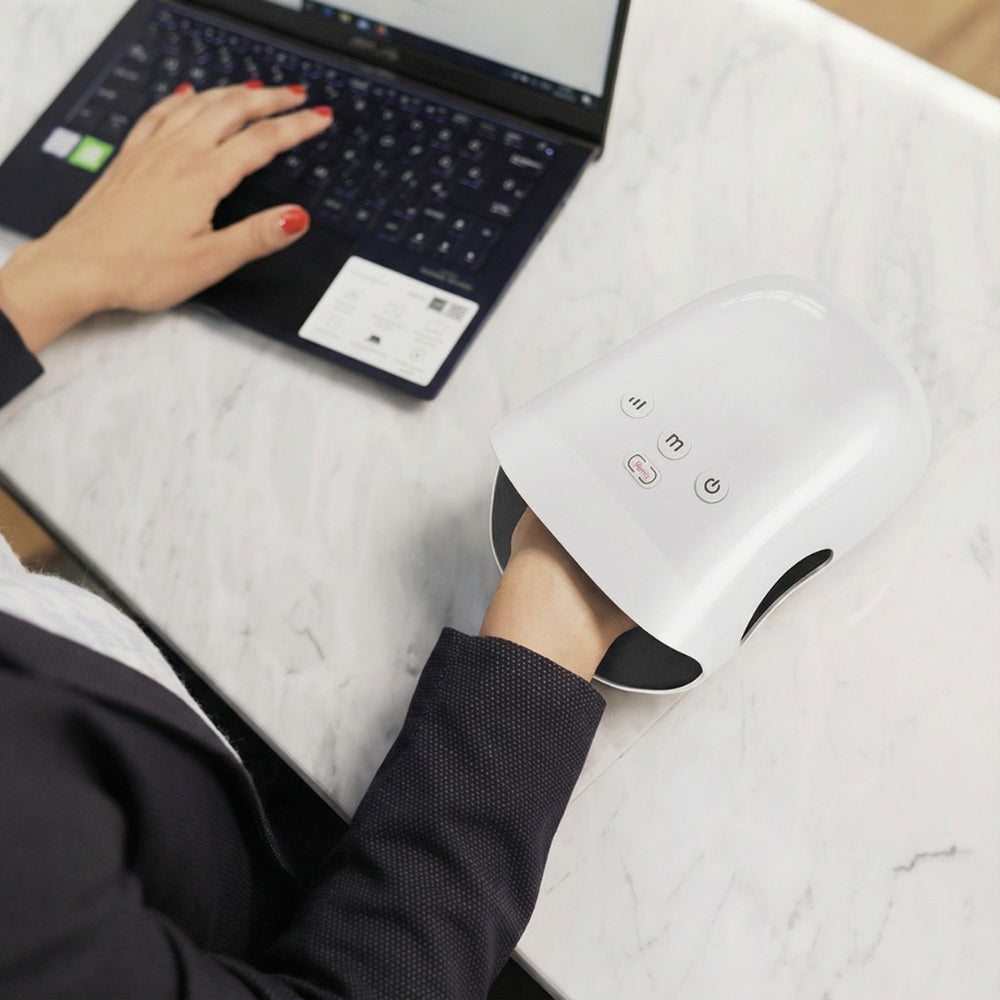 Ledningsfri håndmassager med varme og kompression til gigt og karpaltunnelsyndrom