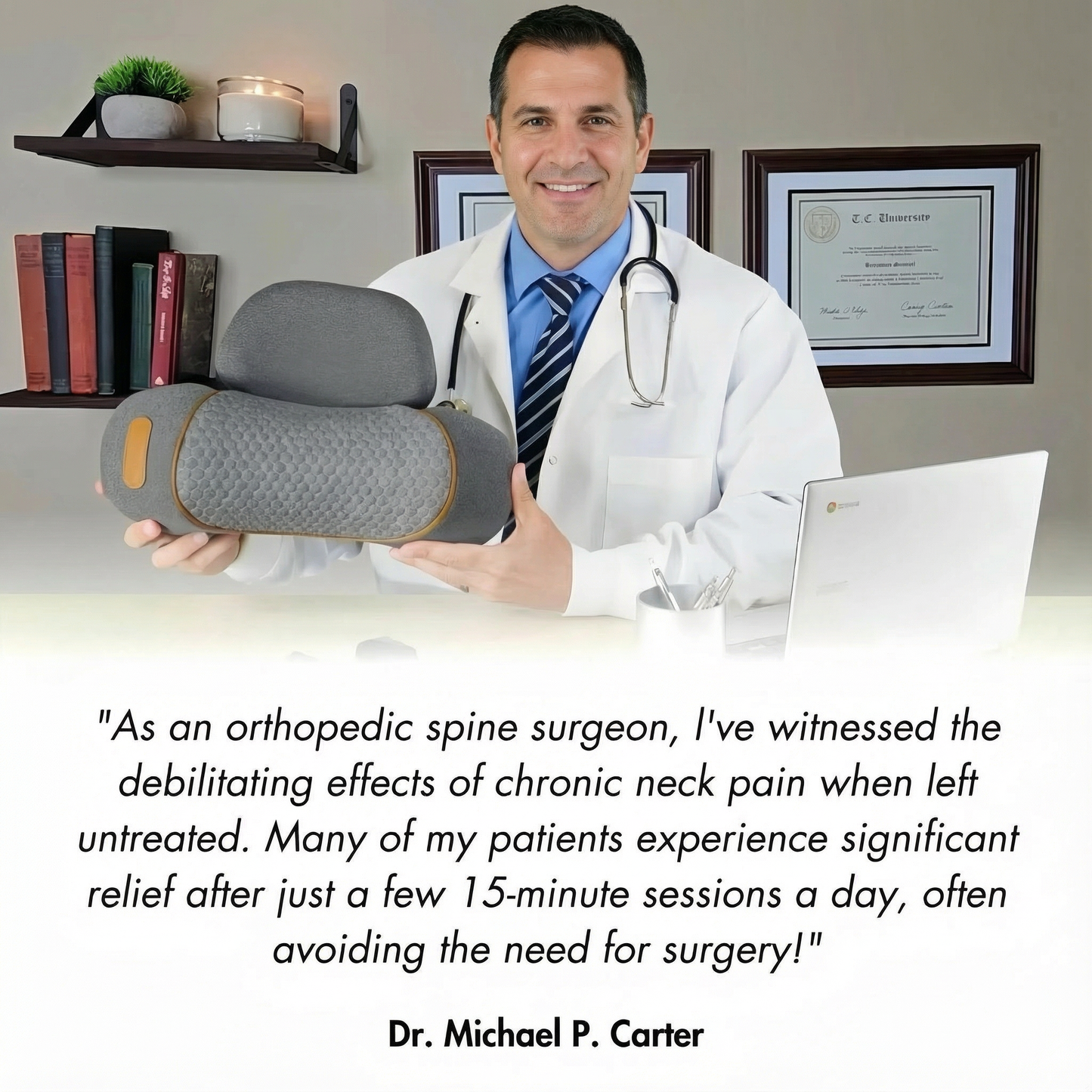 3-i-1 nakkemassagepude