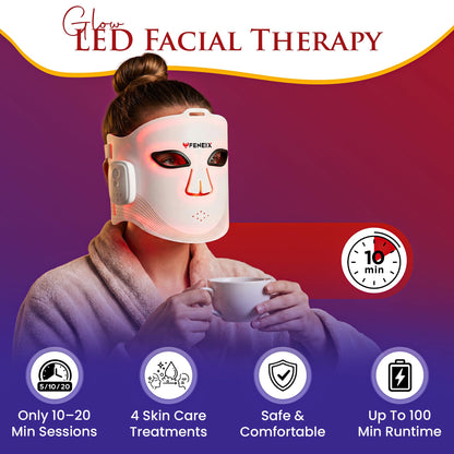 FENEIX Cordless LED Red Light Therapy Face Mask - White - product image 4