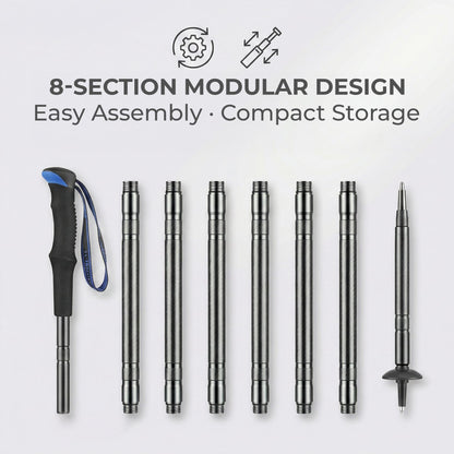 FENEIX 8-Section Collapsible Aluminum Hiking Stick - EVA Handle - product image 4