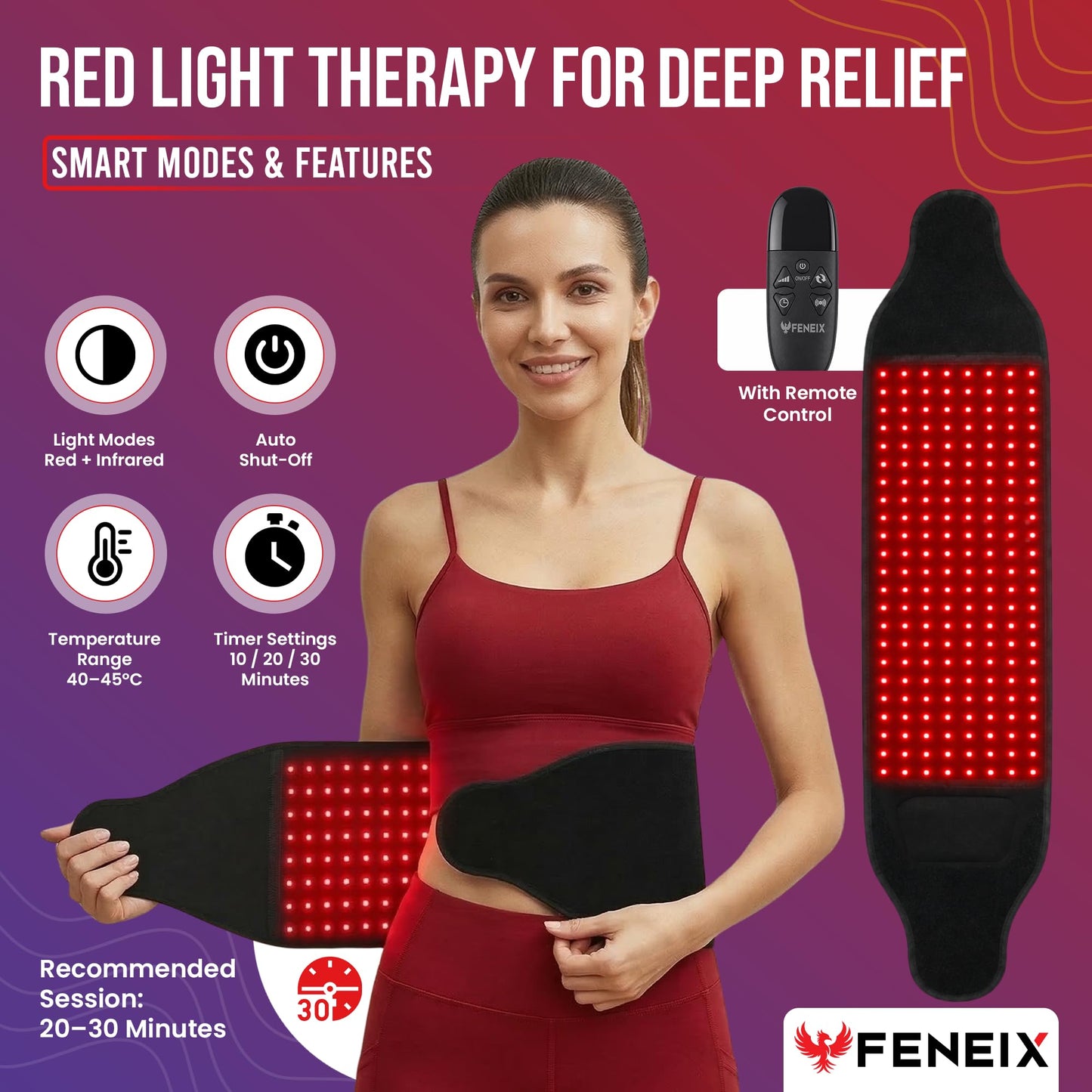 FENEIX Red Light Therapy Belt for Body - 660nm/850nm - product image 3