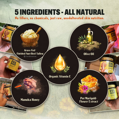 EVIL GOODS Pisket oksetalg og Manuka-honningbalsam
