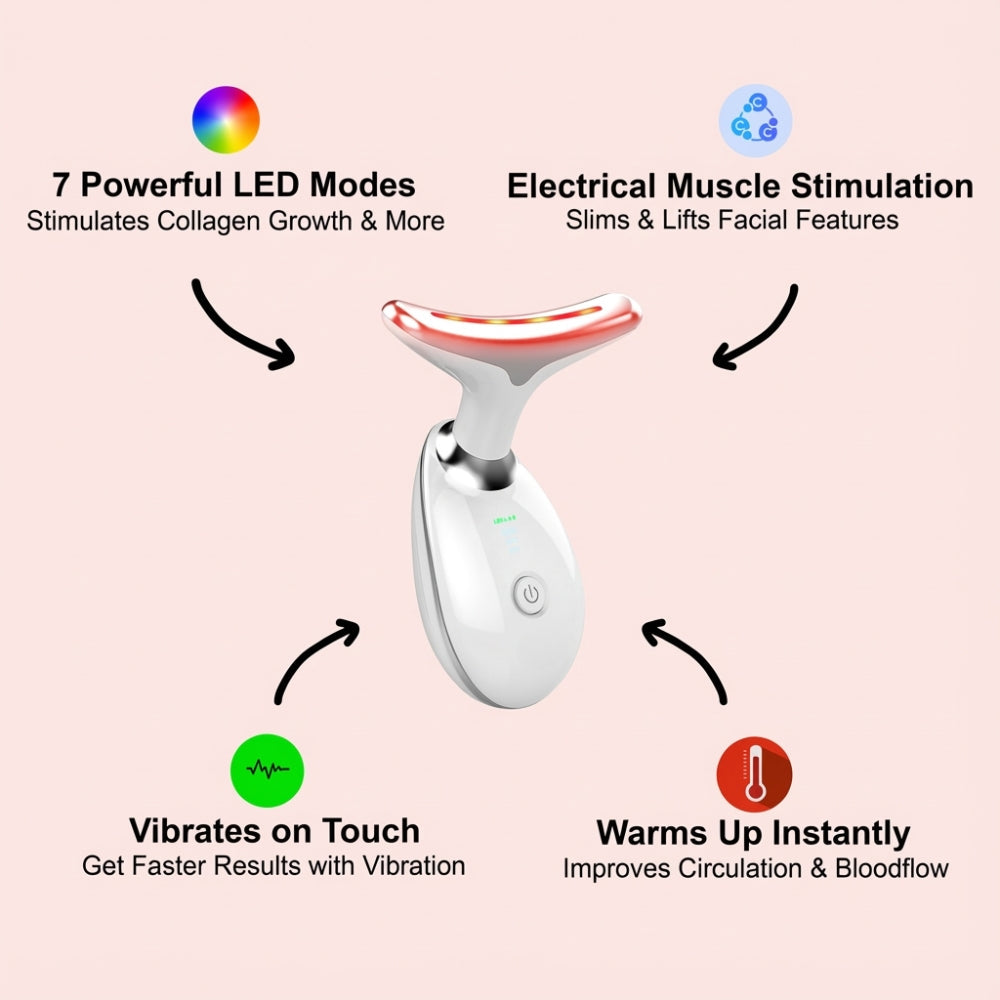 Multifunktionel 7-i-1 ansigts- og nakkemassageapparat