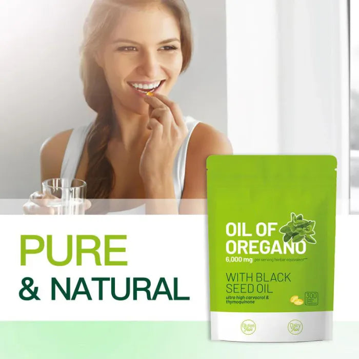 Oreganoolie med sort frøolie 300 kapsler